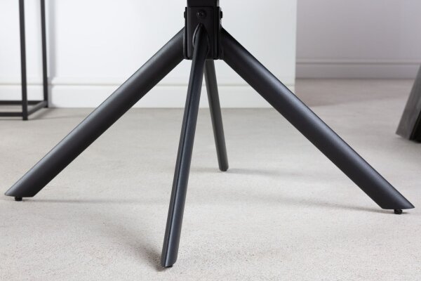 Chaise pivotante sans roulettes gris noir en tissu métal rétro