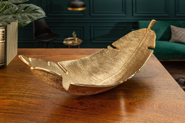 Coupe décorative en or 62 cm de long en métal fait main