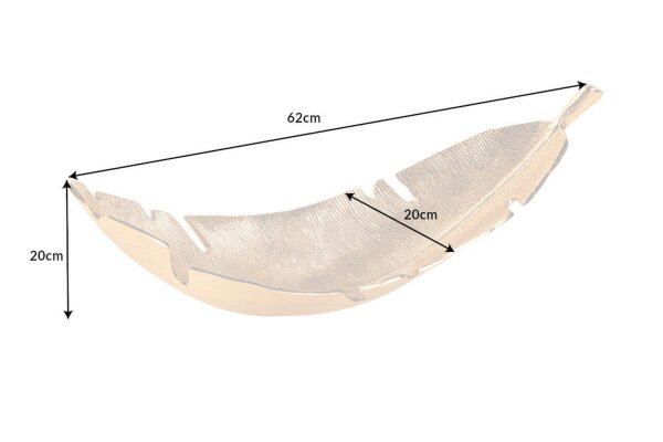 Coupe décorative en or 62 cm de long en métal fait main