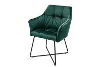 Chaise de salle &agrave; manger velours m&eacute;tal vert...