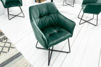 Chaise de salle à manger velours métal vert...