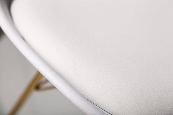 Chaise de salle à manger similicuir métal blanc or sans accoudoirs