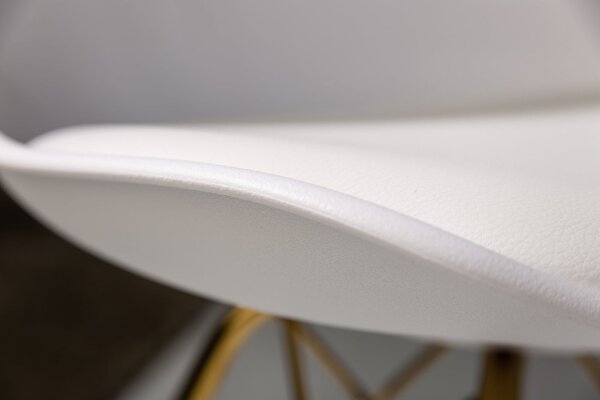Chaise de salle à manger similicuir métal blanc or sans accoudoirs