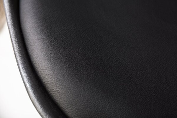Chaise de salle à manger noir or sans accoudoirs similicuir métal
