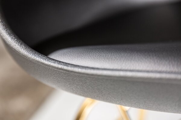 Chaise de salle à manger noir or sans accoudoirs similicuir métal