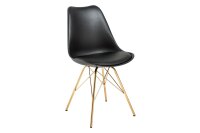 Chaise de salle &agrave; manger noir or sans accoudoirs...