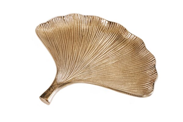 Bol en métal doré L : 42 cm Ginko fait main Asiatique