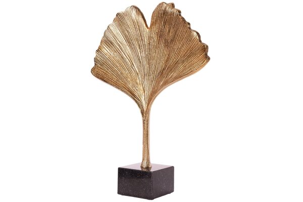 Statue décorative en métal Asiatique 34cm or Ginko Design fait main