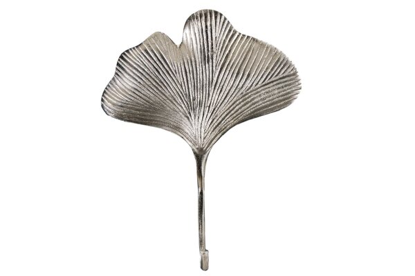 Portemanteau mural en métal fait main en argent Ginko Design