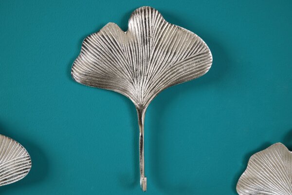 Portemanteau mural en métal fait main en argent Ginko Design