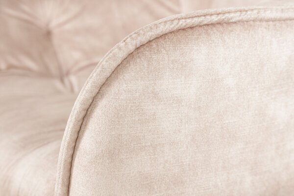 Chaise de bar Chesterfield en velours métal crème beige noir