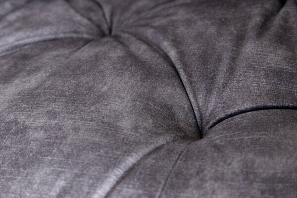 Chaise de comptoir Chesterfield en velours métal gris noir