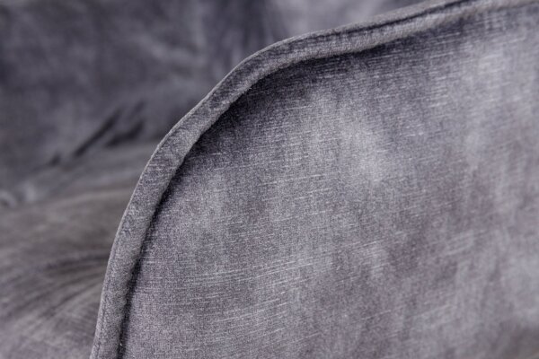Chaise de comptoir Chesterfield en velours métal gris noir