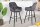 Chaise de comptoir Chesterfield en velours métal gris noir