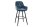 Tabouret de bar tissu métal pétrole noir Chesterfield