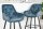 Tabouret de bar tissu métal pétrole noir Chesterfield