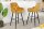 Tabouret de bar velours métal jaune noir Chesterfield