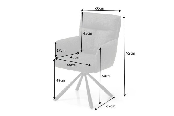 Chaise de bureau pivotante Gris Noir en tissu métal avec accoudoirs