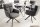 Chaise de bureau pivotante Gris Noir en tissu métal avec accoudoirs