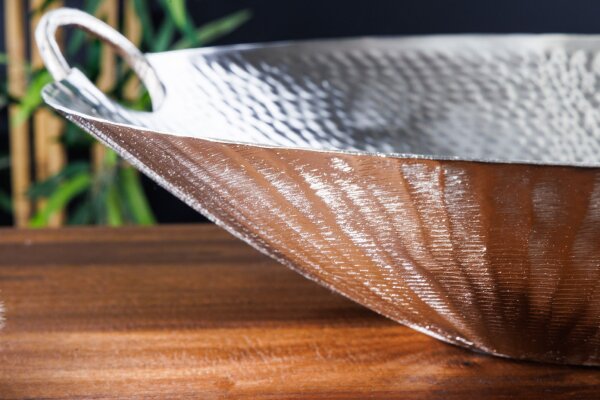 Coupe décorative martelée en argent Ø 50 cm travail manuel
