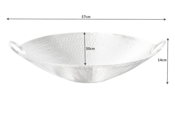 Coupe décorative martelée en argent Ø 50 cm travail manuel