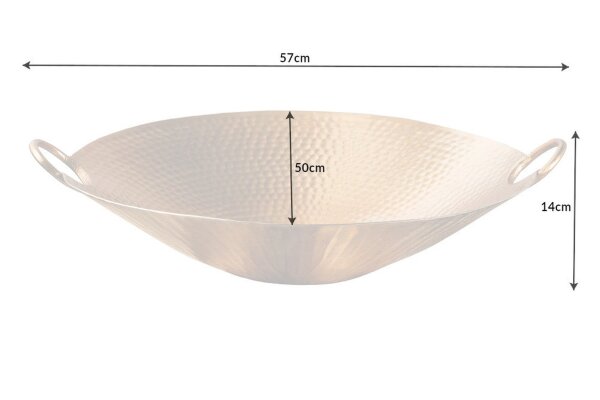 Coupe décorative ronde Ø 50 cm martelé en or fait main