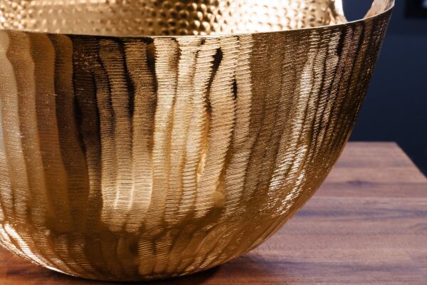 Coupe décorative ronde Ø 25 cm martelé en or fait main