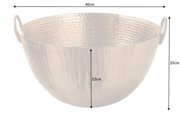 Coupe décorative ronde Ø 25 cm martelé en or fait main