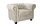 Fauteuil velours bois crème beige marron L : 110 cm Chesterfield