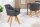 Chaise pivotante sans roulettes Gris Naturel Velours Bois avec accoudoirs
