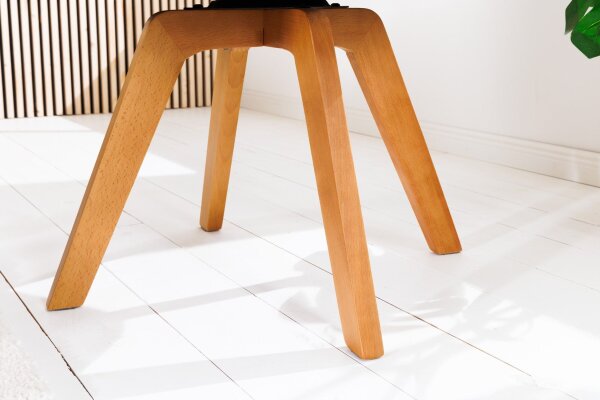 Chaise pivotante Marron Naturel en tissu bois sans roulettes avec accoudoirs