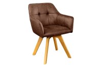 Chaise pivotante Marron Naturel en tissu bois sans...