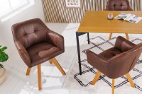 Chaise pivotante Marron Naturel en tissu bois sans...