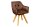 Chaise pivotante Marron Naturel en tissu bois sans roulettes avec accoudoirs