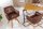 Chaise pivotante Marron Naturel en tissu bois sans roulettes avec accoudoirs