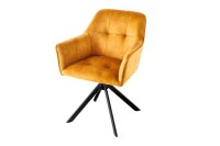 Chaise pivotante sans roulettes velours métal...