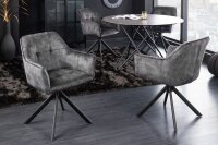 Chaise pivotante sans roulettes velours métal gris...