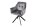 Chaise pivotante sans roulettes velours métal gris noir avec accoudoirs