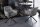 Chaise pivotante sans roulettes velours métal gris noir avec accoudoirs