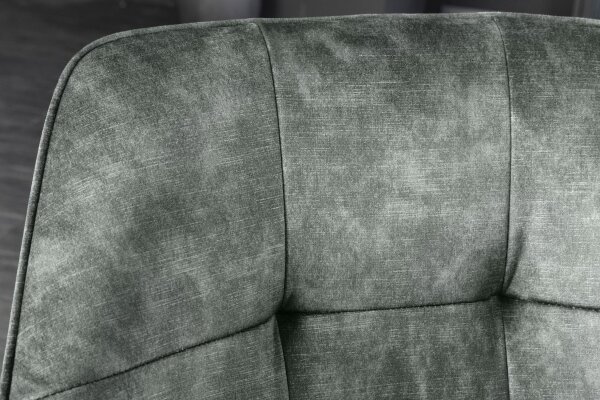 Chaise de bureau Vert Noir avec accoudoirs sans roulettes Velours Métal