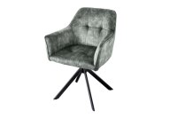 Chaise de bureau Vert Noir avec accoudoirs sans roulettes...