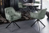 Chaise de bureau Vert Noir avec accoudoirs sans roulettes...