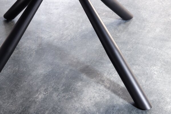 Chaise pivotante sans roulettes en métal bouclé blanc noir