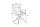 Chaise pivotante sans roulettes en métal bouclé blanc noir