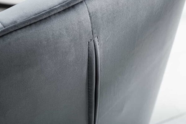 Chaise avec accoudoirs Gris Noir en velours Métal design moderne