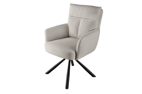 Chaise de bureau Gris noir en tissu métal avec accoudoir pivotant