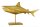 Statue décorative en métal Requin Poisson en or 103 cm de long fait main