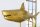 Statue décorative en métal Requin Poisson en or 103 cm de long fait main