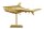 Statue décorative en métal Requin poisson en or 68 cm de long artisanat