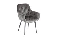 Chaise de salle &agrave; manger velours m&eacute;tal...